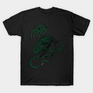 Green cat skeleton T-Shirt